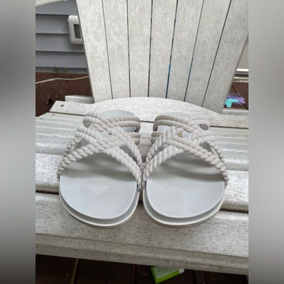 Melissa + Salinas White Cosmic PVC Slide Sandals 7 - Picture 4 of 5